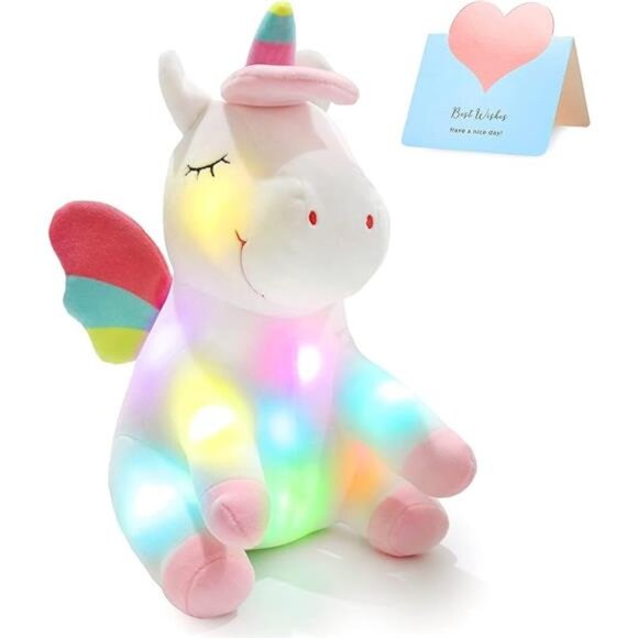 12'' Light up Unicorn Stuffed Animal Soft Plush Toy with Colorful LEDNight Light - Picture 7 of 7